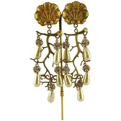 Philippe Ferrandis Vintage Soulder Duster Baroque Chandelier Earrings 8