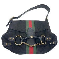 1980s Black, Red and Green Gucci Handbag