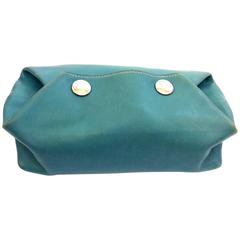 Hermes Be Bop Makeup Bag from Late 90's - Blue Jean Box Leather