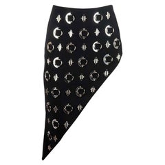 David Koma Embellished Wool Blend Midi Skirt UK 6