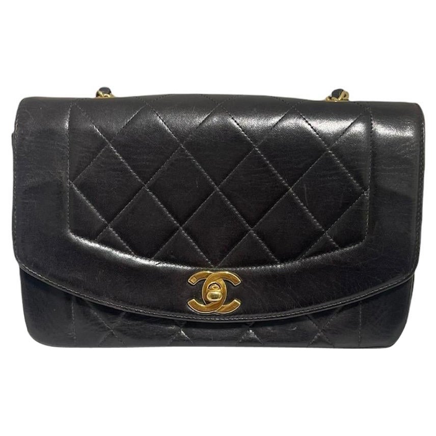 90’s Chanel Black Leather Diana Bag