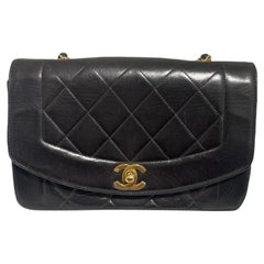90’s Chanel Black Leather Diana Bag