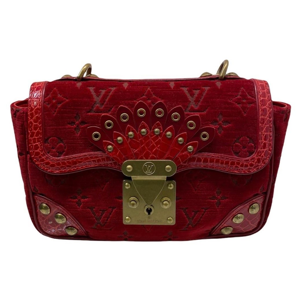 Louis Vuitton Red Velvet Irvine Velours Limited Edition Bag