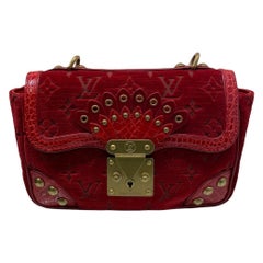 Used Louis Vuitton Red Velvet Irvine Velours Limited Edition Bag