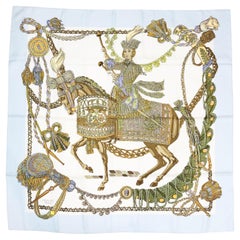 Hermès "Le Timbalier" 90cm Silk Twill Scarf by Marie-Françoise Héron, 2010.