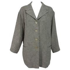 Agnona alpaca unlined tweed boyfriend jacket 1980s 1