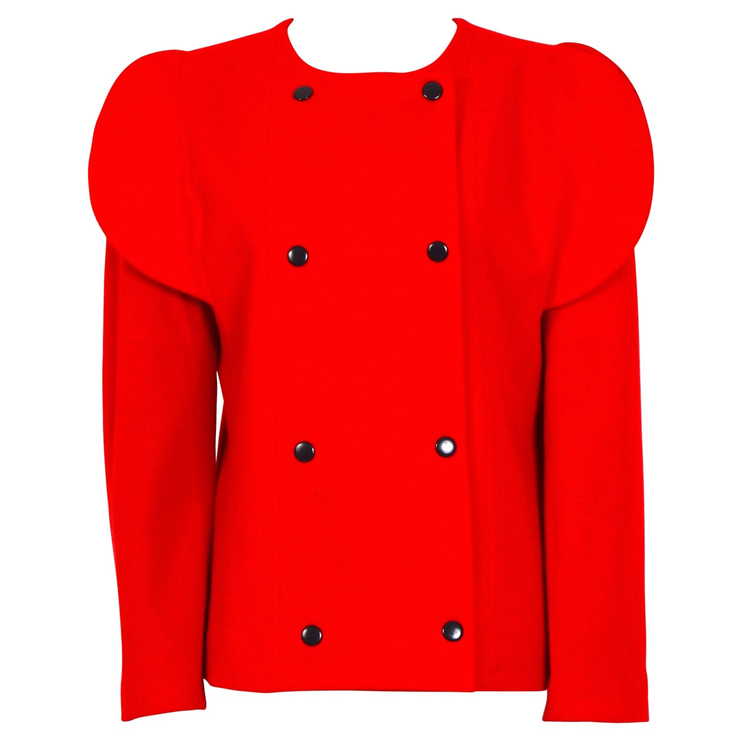 Pierre Cardin vintage 1993 scalloped-edge red wool mix jacket 