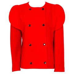 Pierre Cardin vintage 1993 scalloped-edge red wool mix jacket 