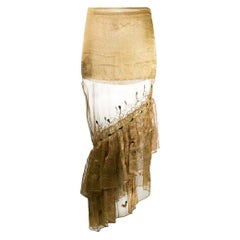 1990s Romeo Gigli Vintage gold silk Asymmetric Skirt
