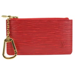Louis Vuitton  Red Epi Leather Key Pouch Pochette Cles s210lv45