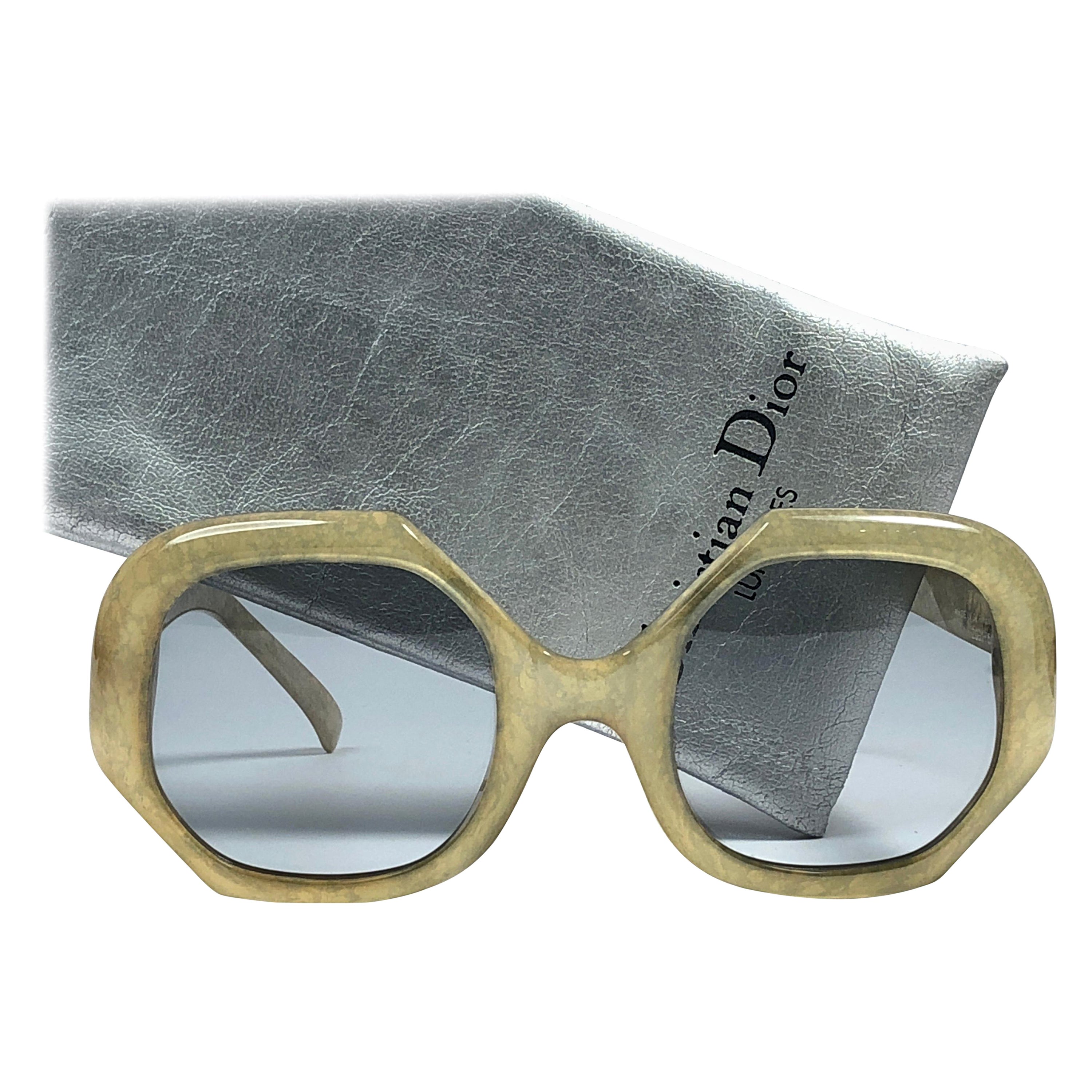 New Vintage Christian Dior 2031 61 Jasped Lime Green Optyl Sunglasses Germany