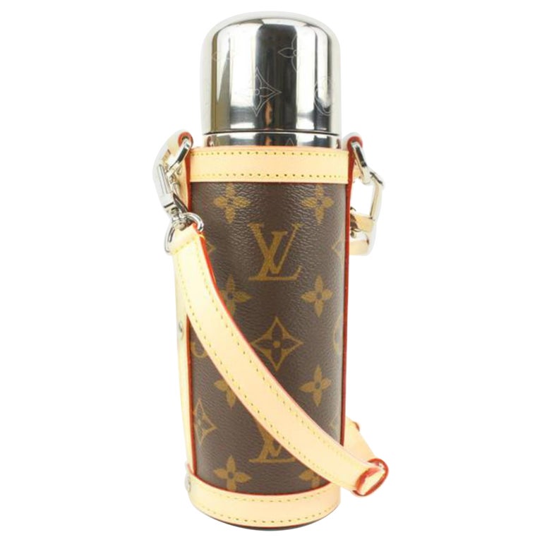 Louis Vuitton Monogram Flask Holder Thermos with Case Water Bottle s28lv15