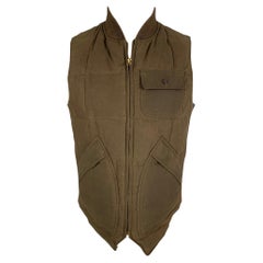 RRL by RALPH LAUREN Size S Brown Quilted Cotton Zip Up Vest