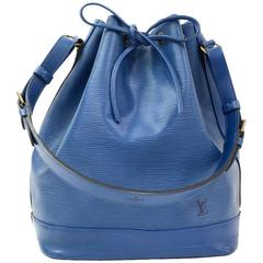 Vintage Louis Vuitton Noe Large Blue Epi Leather Shoulder Bag