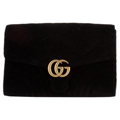 Gucci GG Marmont Flap Clutch Matelasse Velvet