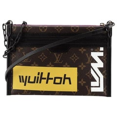 Louis Vuitton Double Flat Messenger Bag Limited Edition Logo Story Monogram