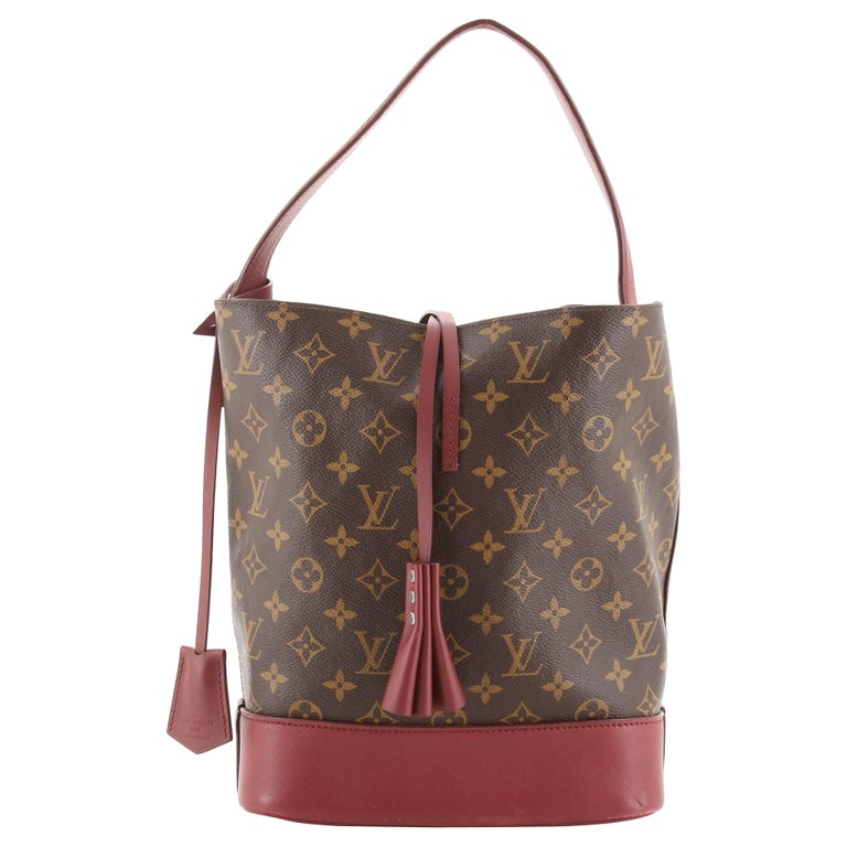 Louis Vuitton Red Leather Monogram Bucket Bag