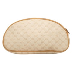 Gucci Vintage Weiß & Tan GG beschichtetes Segeltuch Tasche