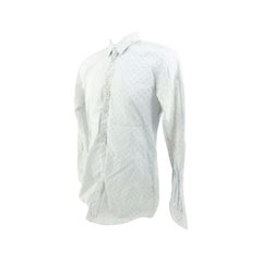 Fendi - Chemise à manches longues avec boutons FF blancs et bleus 120f30, pour homme, 38