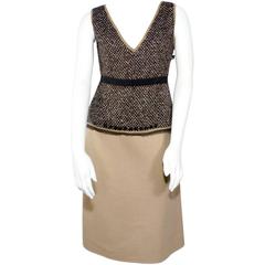 Prada Tweed Two Piece Skirt and Top Suit Set 