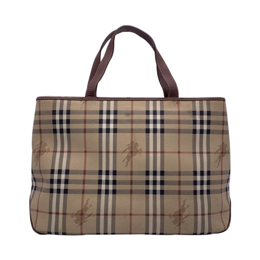 Burberry Multicolor Check Canvas and Leather Messenger Bag For Sale at ...