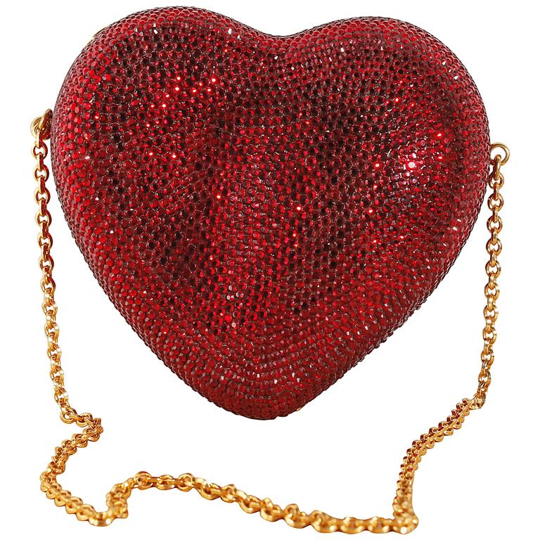 Judith Leiber Heart 'n Soul Sequin Clutch Bag at 1stDibs  judith leiber  red heart bag, judith leiber heart purse, judith leiber black heart clutch