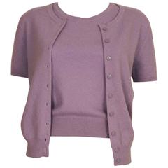 Retro Chanel Lavender Cashmere Twinset