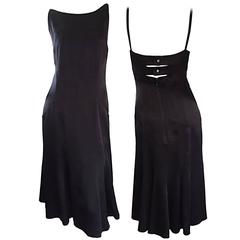 Chanel Black Silk 20s Inspired Cage Back Flowy Dress by Karl Lagerfeld