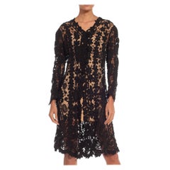 Veste victorienne en dentelle noire faite à la main