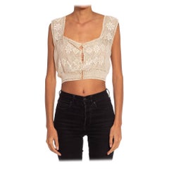 Victorian White Hand Crochet Lace Crop Top