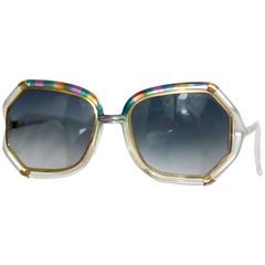 Vintage 1970s Ted Lapidus Rainbow Frame Sunglasses & Shades