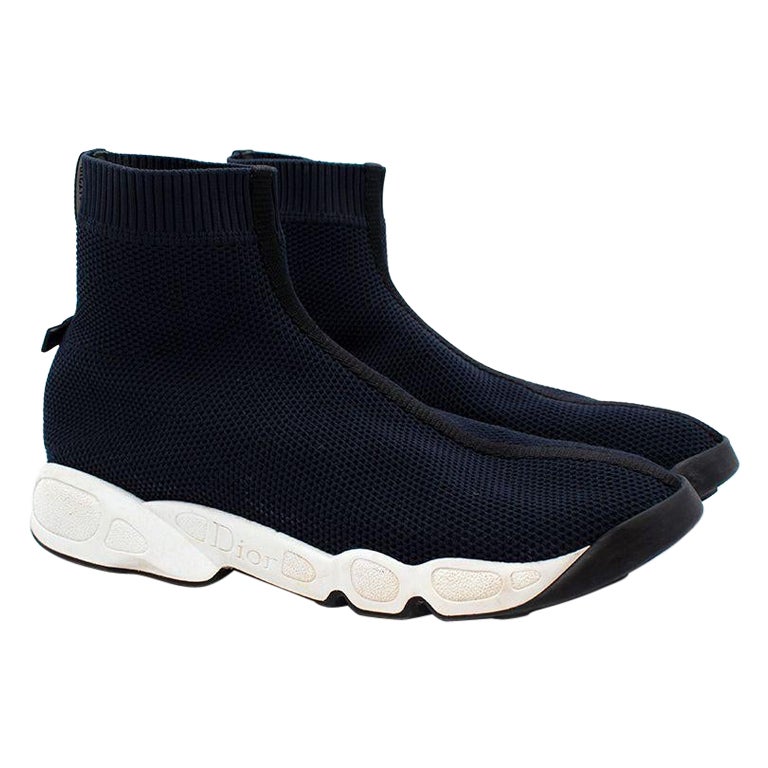 Christian Dior Navy Stretch-Knit Sock Trainers For Sale at 1stDibs