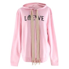 Loewe - Felpa con cappuccio in cotone rosa con logo Il mio vicino Totoro - US 8