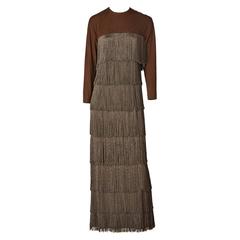  Matte Jersey Fringed Gown
