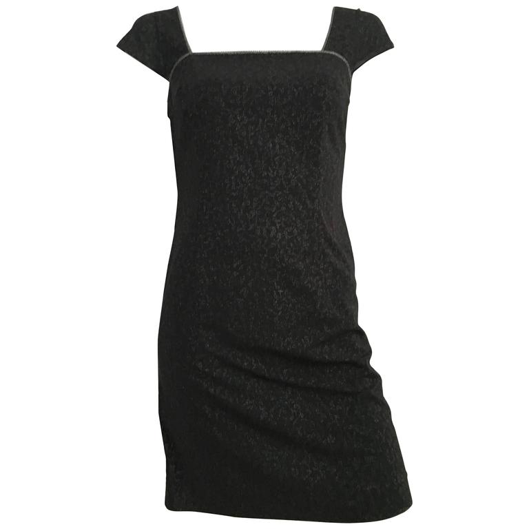 Todd Oldham 80s Black Evening Shift Dress Size 4. For Sale at 1stdibs