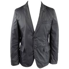 COMME des GARCONS Size 38 Black Poly Sports Coat