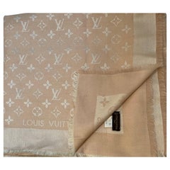 Louis Vuitton Misty Pink  Monogram Shawl Scarf/Wrap Size 56X56, Excellent 