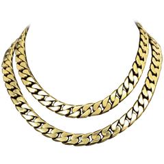 Bulgari Double Chain Gold Link Necklace