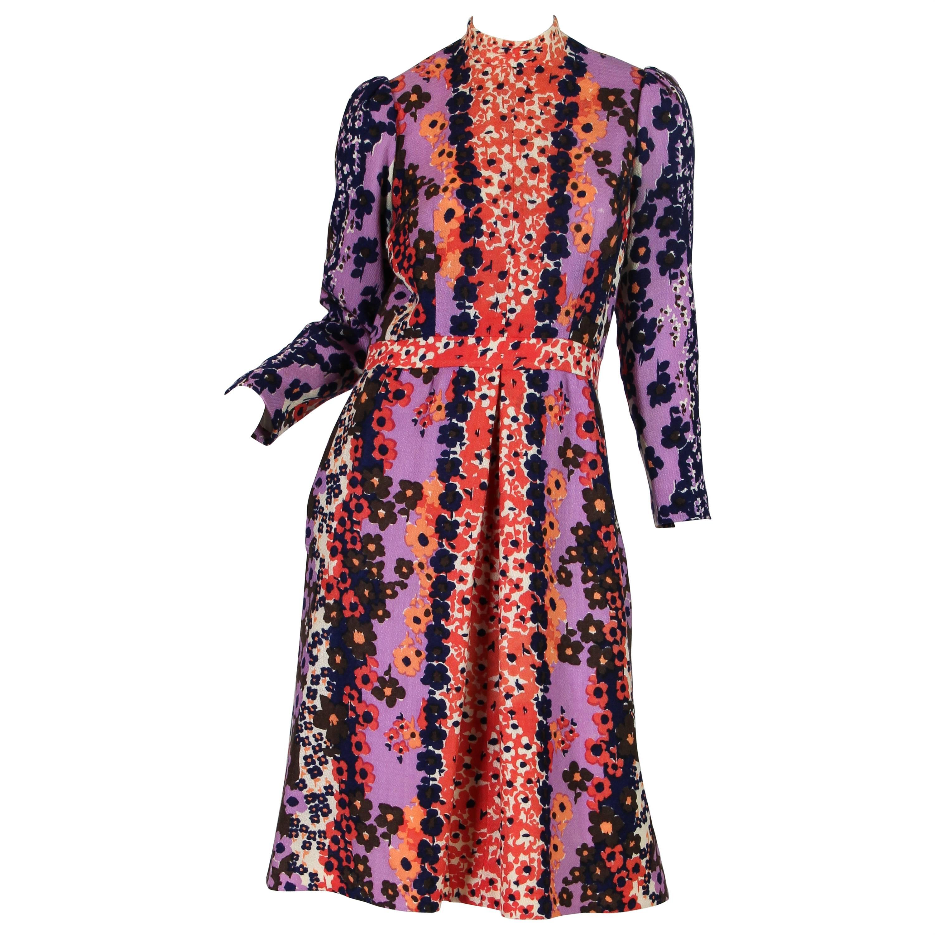 1960s Richard Tam Floral Printed Dress