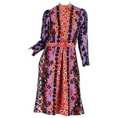 1960s Richard Tam Floral Printed Dress