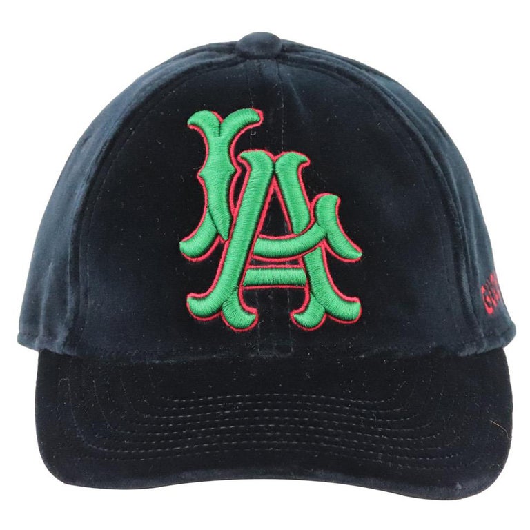 Gucci La Embroidered Velvet Baseball Cap 55-59 CM For Sale at 1stDibs | gucci  velvet cap, gucci la hat, gucci la cap