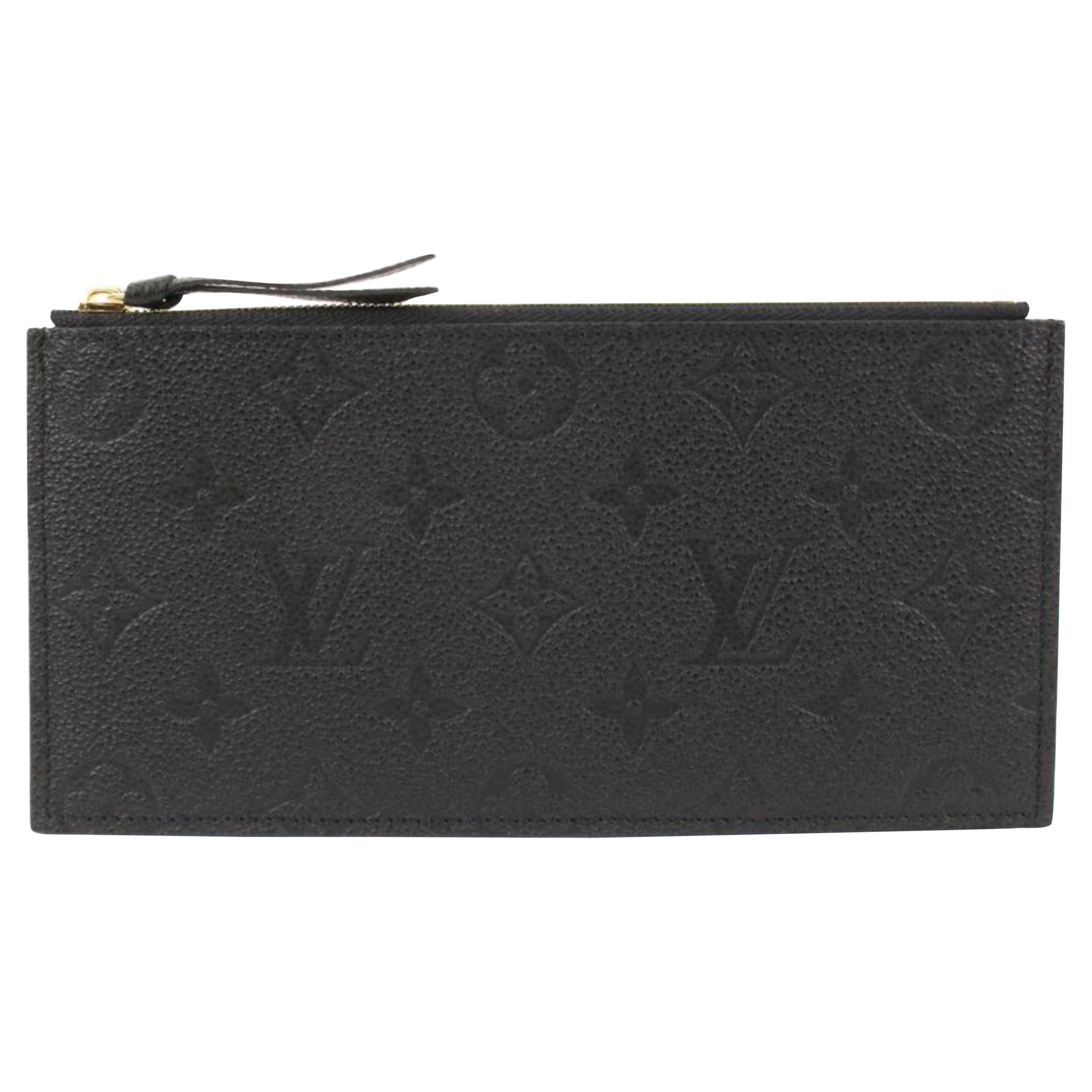 Louis Vuitton Black Leather Monogram Empreinte Pochette Zip Felicie Insert 33lv2