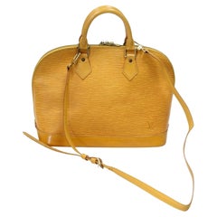 Louis Vuitton Alma Tassil Leather PM Yellow Epi Shoulder Bag LV-B0916P-0069