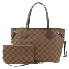 Used Louis Vuitton Small Damier Ebene Neverfull PM with Pochette 89lv221s