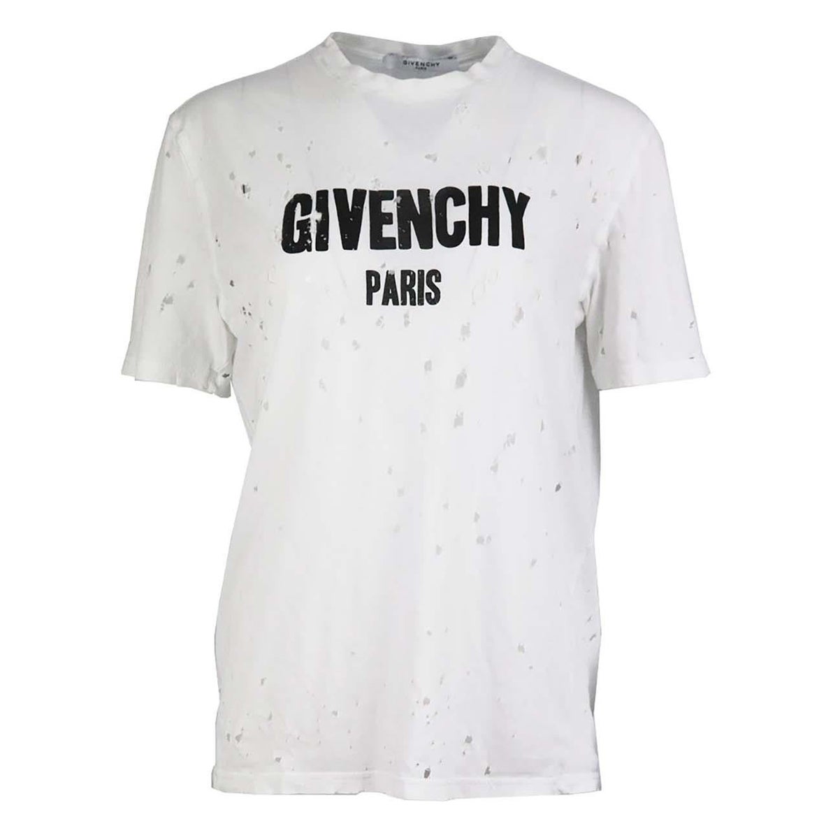 Givenchy Distressed Printed Cotton Jersey T-Shirt Xsmall