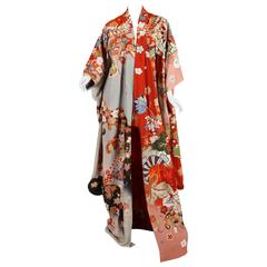 Very fine Hand Painted and Embroidered Antique Japanese Kimono