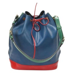 Louis Vuitton Bucket Noé Vintage Blue Green Red Epi Leather Shoulder Bag