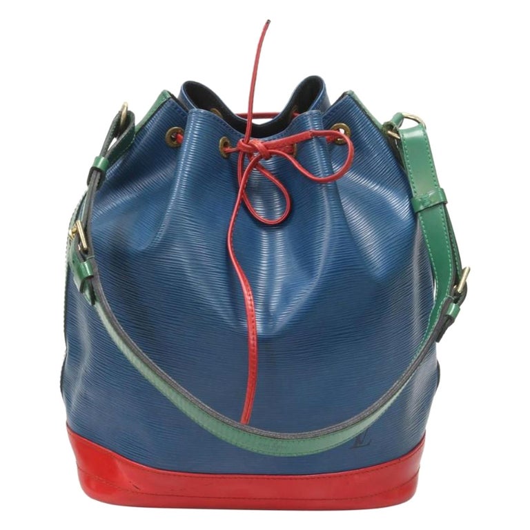 Louis Vuitton Bucket Noé Vintage Blue Green Red Epi Leather Shoulder Bag For Sale