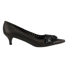 Prada Vintage Embellished Leather Pumps EU 37.5 UK 4.5 US 7.5