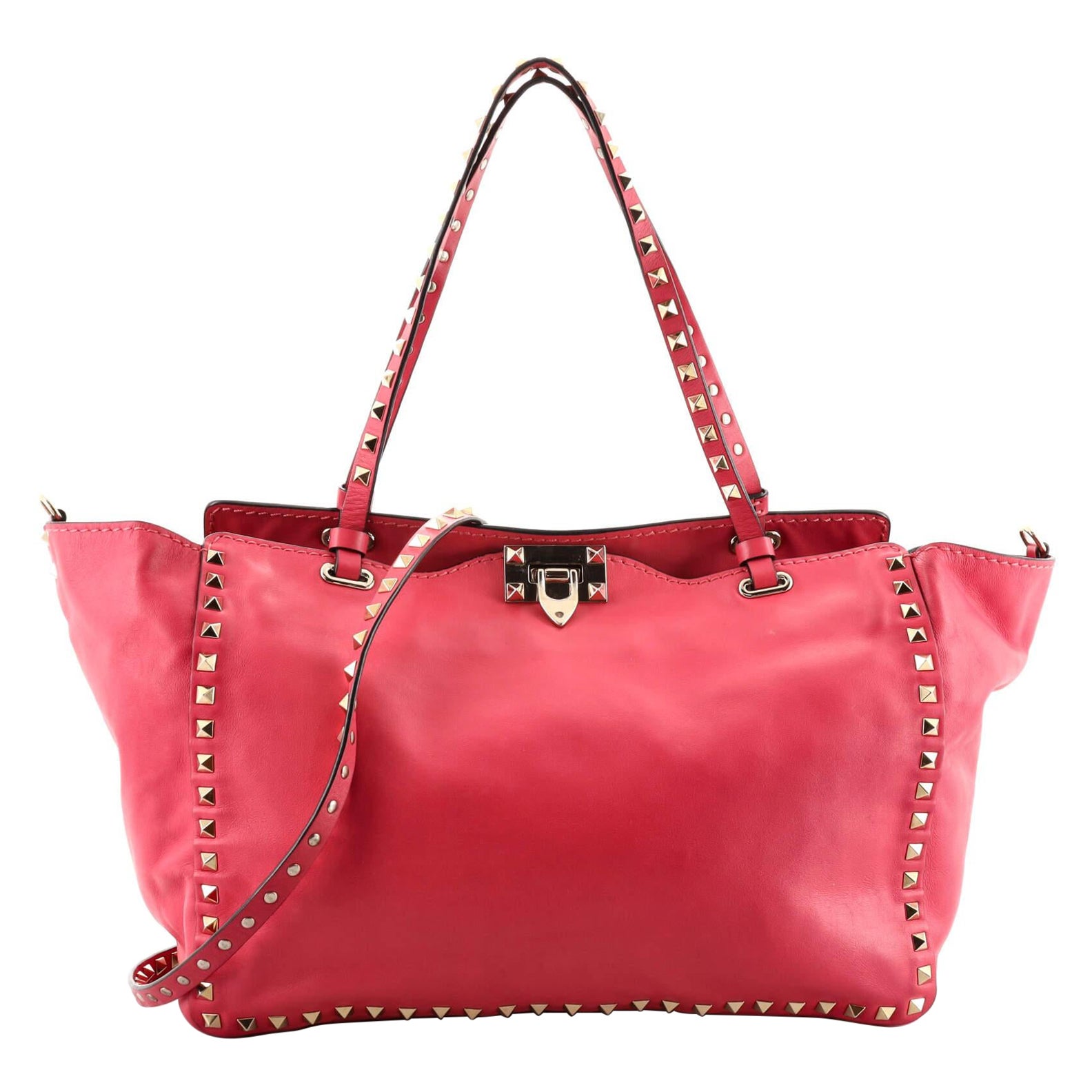 Valentino Rockstud Tote Pebbled Leather Medium at 1stDibs